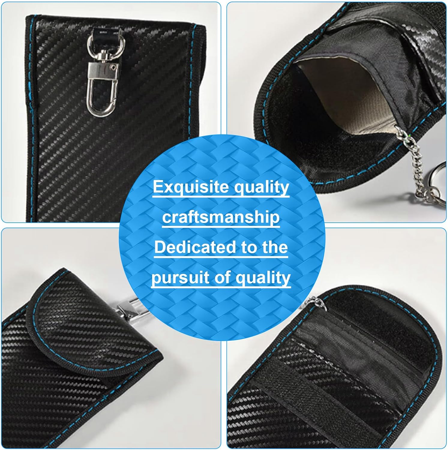 custodia protettiva per chiavi auto, blocco RFID, protezione Keyless, Faraday Bags, custodia antifurto (rosso, blu)