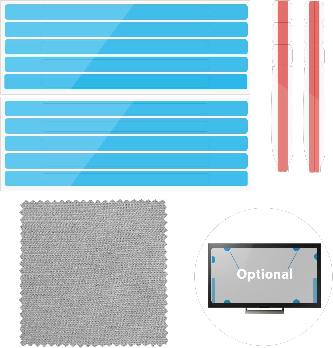 SAVITA 12 Strisce Adesive per Schermo Privacy e 2 Linguette in Plastica per Montaggio a Scorrimento per Monitor di Computer Adesivi per Filtro Privacy per Una Installazione Filtro Privacy per Laptop