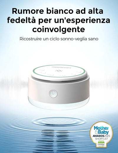 Momcozy Sound Machine - 20 Suoni Rilassanti & Luce Touch, Rumore Bianco Portatile per Bambini e Adulti con Timer del Sonno e Memoria | Compagna di Viaggio Perfetta & Must-Have per la Cameretta