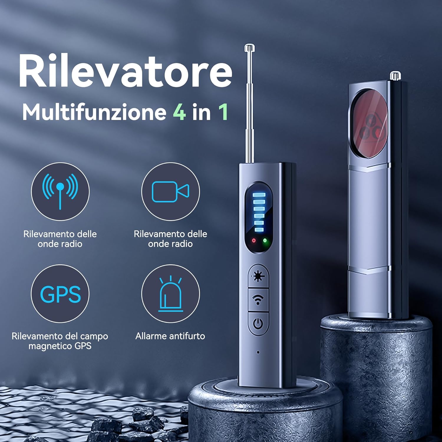 Rilevatore Microspie Professionale - Rilevatore Cimici e Microspie con Scansione GPS, Telecamere Nascoste e Dispositivi per Casa, Hotel, Ufficio | Sicurezza Antispia