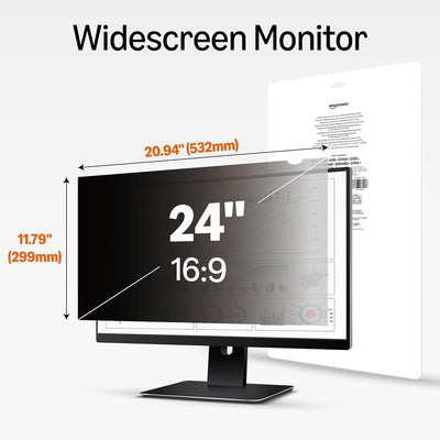 Amazon Basics Filtro privacy per schermo, per 24" (60.96 cm) Monitor Widescreen (16:9)