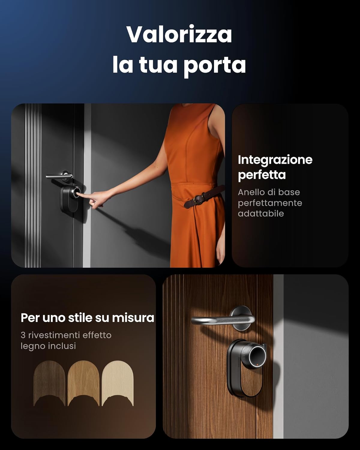 SwitchBot WiFi Smart Lock Ultra con Tastierino Vision Pro, riconoscimento 3D di volto e vene palmari, sblocco contactless, compatibile con cilindri europei. Supporta Matter, Alexa, Google e IFTTT