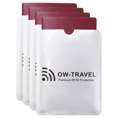 OW-Travel Custodie Blocco RFID. Protezione RFID per Porta Carte di Credito Uomo e Donna e Custodia Passaporto. Proteggi Carte di Credito Contactless. Porta Bancomat Schermato + Custodie Passaporto, 14