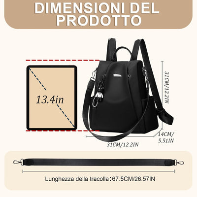 Eshow Zaino Da Donna Antifurto, Zainetto Multifunzionale, Borsa Casual ed Moda per Viaggio, Scuola, Lavoro, Shopping, Visite e Università