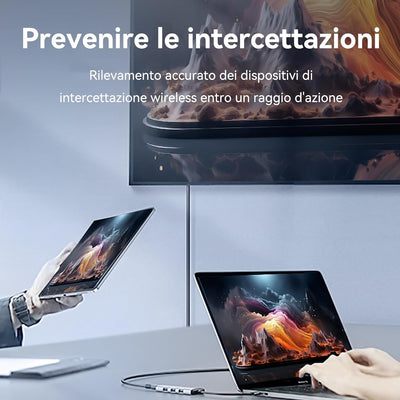 Rilevatore Microspie Professionale - Rilevatore Cimici e Microspie con Scansione GPS, Telecamere Nascoste e Dispositivi per Casa, Hotel, Ufficio | Sicurezza Antispia