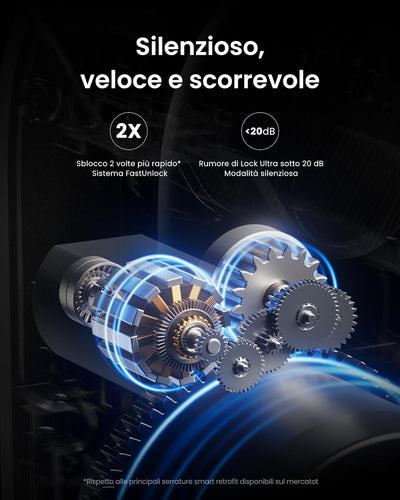 SwitchBot WiFi Smart Lock Ultra Con Tastierino Touchscreen, Serratura Smart Con Impronte Digitali, Serratura Elettronica Con Batteria Ricaricabile, Adatta A Porte Europee, Matter/Alexa/Google
