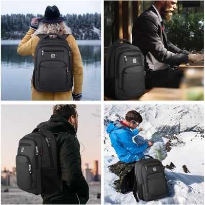 Volher Laptop Backpack,Business Travel Anti Theft Slim Durable Laptops Backpack,Water Resistant College Computer Bag for Women & Men Fits 15.6 Inch Laptop and Notebook - Black