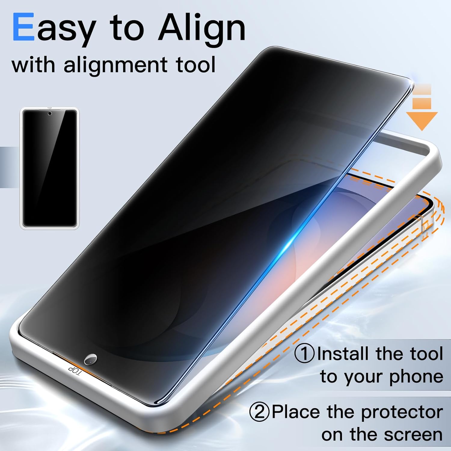 JETech Privacy Pellicola Protettiva per Samsung Galaxy S26, Anti-Spia Vetro Temperato Film con Strumento di Facile Installazione, Compatibile con ID Impronta, 2 Pezzi