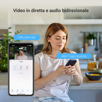 EZVIZ EP4 Spioncino Digitale WiFi 4K con Schermo Touch da 5,5", Batteria 7100mAh, Riconoscimento Facciale AI, Audio Bidirezionale, Visione Notturna, Rilevamento PIR, Supporta MicroSD 512GB, Oro