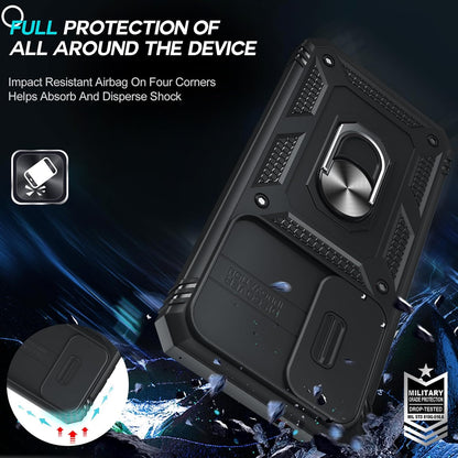 LeYi Cover per Samsung S24 con Vetro Temperato [2 Pack],Custodia con Protezione Fotocamera [Slidable] Antiurto Grado Militare 360° Anello Supporto TPU Bumper CustodieSamsung S 24 5G, Nero