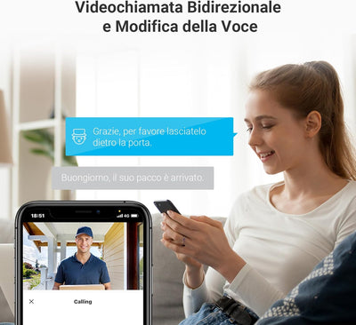 EZVIZ Campanello Digitale con Schermo Tattile a Colori da 4,3'' Videocitofono Senza Fili con Batteria Ricaricabile da 4600 mAh, Rilevamento del Movimento PIR, Audio Bidirezionale, Modello CP4