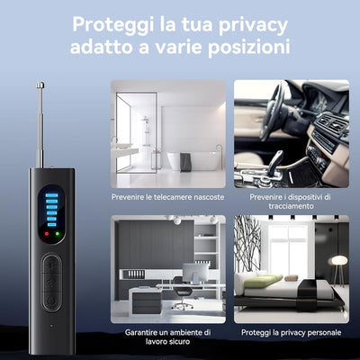 Rilevatore Microspie Professionale - Rilevatore Cimici e Microspie con Scansione GPS, Telecamere Nascoste e Dispositivi per Casa, Hotel, Ufficio | Sicurezza Antispia