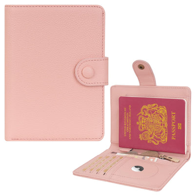 WASON Porta Passaporto in Vera Pelle con RFID, Portafoglio da Viaggio, Scomparti Carte, Tasca Contanti, Portamonete, Slot Tracker, Organizzatore Biglietti Aerei per Uomo e Donna(Zwart)