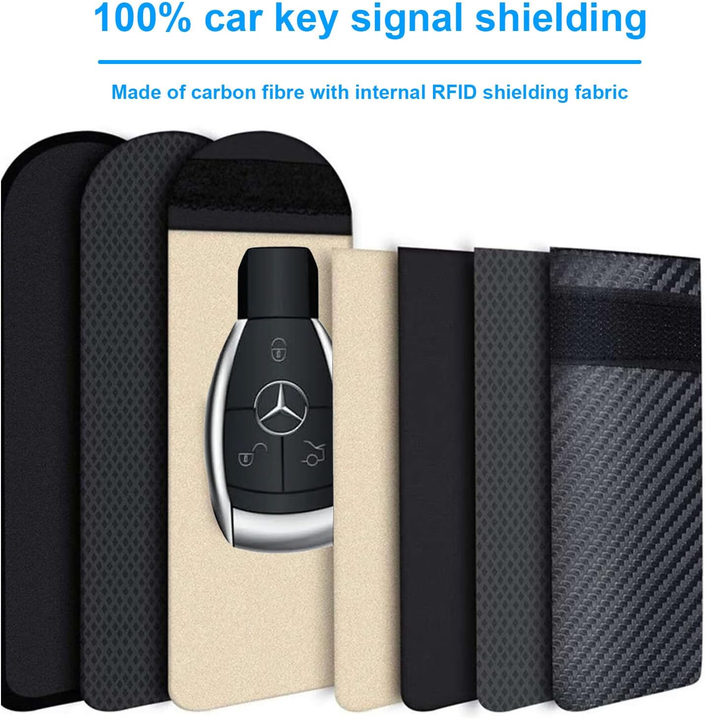 custodia protettiva per chiavi auto, blocco RFID, protezione Keyless, Faraday Bags, custodia antifurto (rosso, blu)