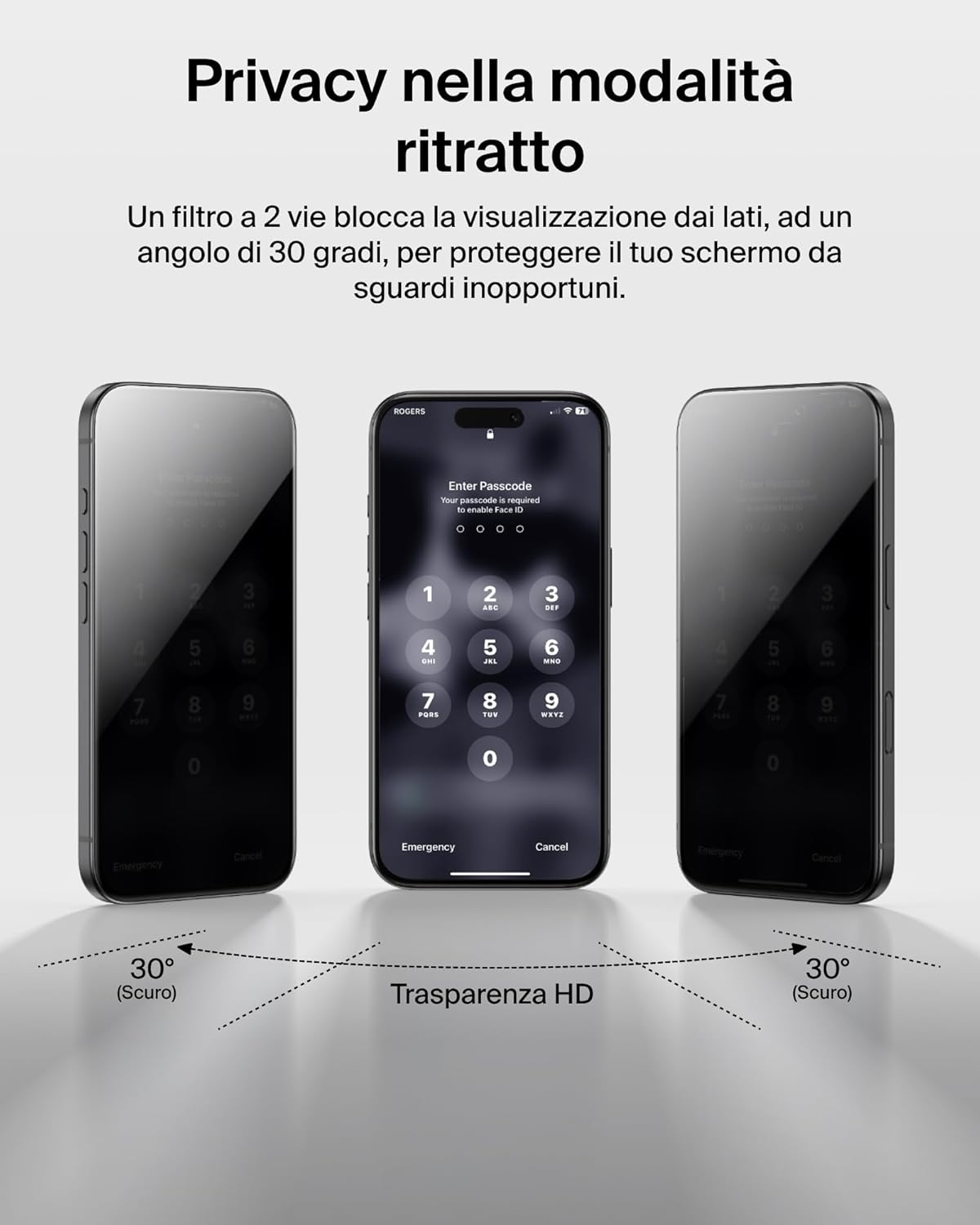 Belkin ScreenForce InvisiGlass Privacy Pellicola iPhone 17 Pro Max, Pellicola Protettiva Resistente a Graffi e Impatti, con Supporto Easy Align per un'Applicazione Senza Bolle, Vetro Riciclato