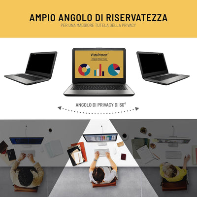 VistaProtect – Filtro Privacy Premium & Filtro Anti Luce Blu, per Laptop & Notebook (14 Pollici - 16:10)