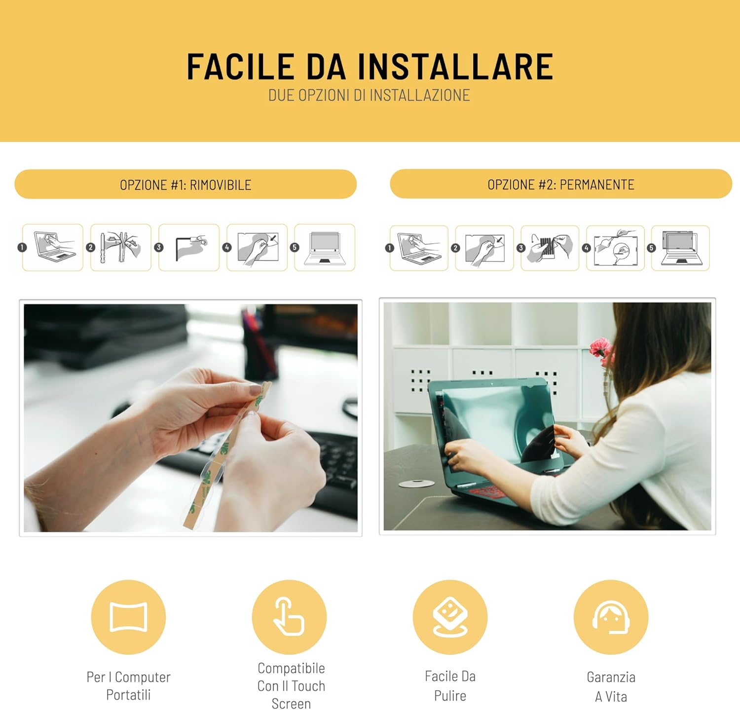 VistaProtect – Filtro Privacy Premium & Filtro Anti Luce Blu, per Laptop & Notebook (14 Pollici - 16:10)