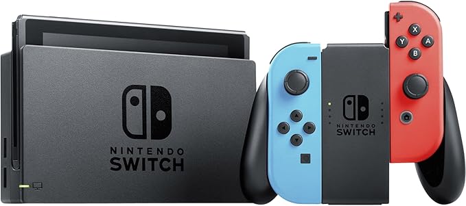 Nintendo Switch Console with Neon Red and Neon Blue Joy-Cons