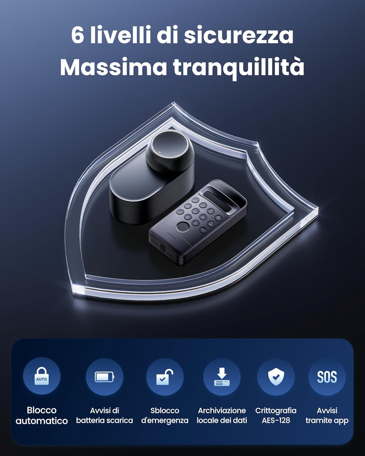 SwitchBot WiFi Smart Lock Ultra con Tastierino Vision Pro, riconoscimento 3D di volto e vene palmari, sblocco contactless, compatibile con cilindri europei. Supporta Matter, Alexa, Google e IFTTT