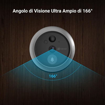 EZVIZ Campanello Digitale con Schermo Tattile a Colori da 4,3'' Videocitofono Senza Fili con Batteria Ricaricabile da 4600 mAh, Rilevamento del Movimento PIR, Audio Bidirezionale, Modello CP4