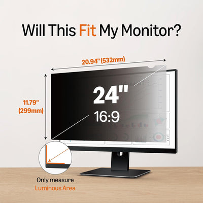 Amazon Basics Filtro privacy per schermo, per 24" (60.96 cm) Monitor Widescreen (16:9)