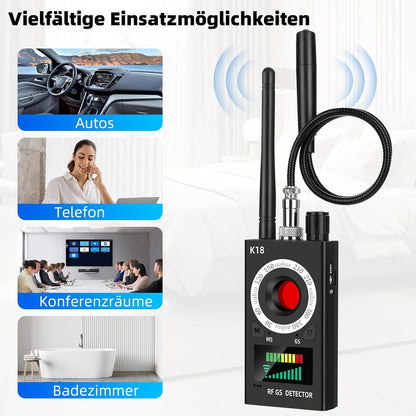 Rilevatore Microspie 4 in 1 – Rilevatore di Telecamere Nascoste, GPS Tracker, RF Signal Scanner e Forte Rilevatore Magnetico con 5 Livelli di Sensibilità per Casa Ufficio Hotel