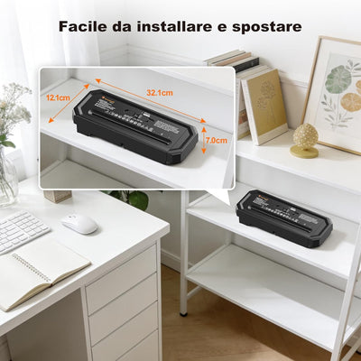 Bonsaii Tritadocumenti da 6 fogli, compatto per ufficio domestico; tritura carte di credito a strisce, P-2, design portatile con manico estendibile, S125-A