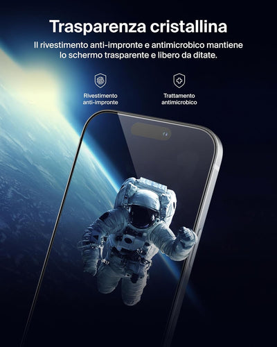 Belkin ScreenForce InvisiGlass Privacy Pellicola iPhone 17 Pro Max, Pellicola Protettiva Resistente a Graffi e Impatti, con Supporto Easy Align per un'Applicazione Senza Bolle, Vetro Riciclato