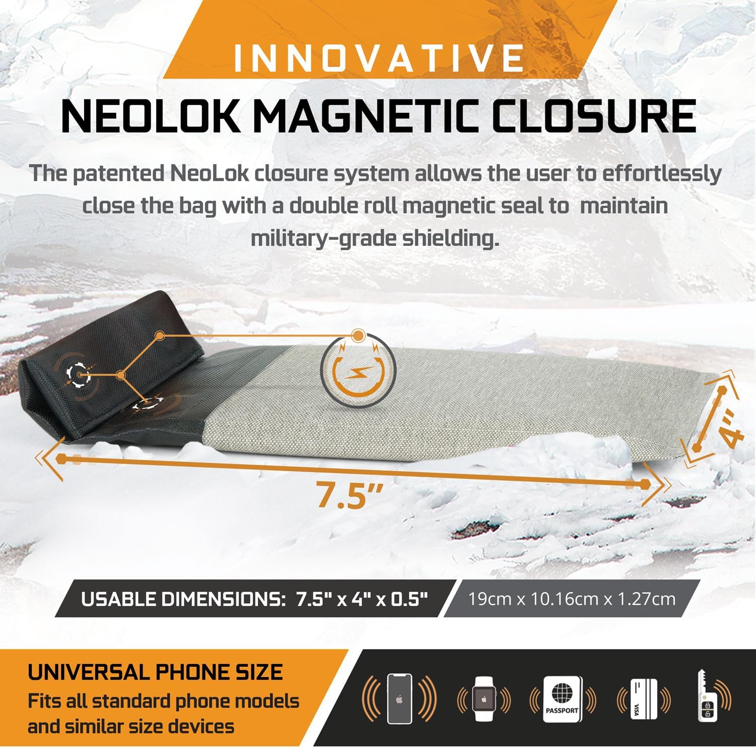 Mission Darkness Dry Shield Faraday Phone Sleeve // Slim Waterproof Dry Bag for Cell Phones + RF Shielding Liner // Signal Blocking, Anti-tracking, EMP Shield, Data Privacy, Electronic Device Security