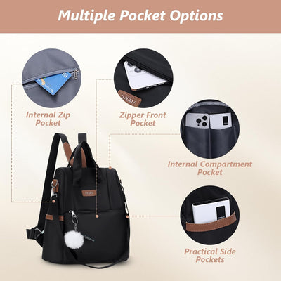 Aucuu Zaino Donna, Zaini Piccolo Antifurto da Donna, Piccoli zaini casual, Borsa da Scuola per Ragazze, Borsa a Zainetto Casual per Shopping Scuola Viaggio Lavoro