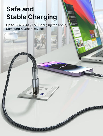 JSAUX Blocco Dati USB e Blocco Dati USB C(4 Pezzi), Data Blocker Trasparente Tipo A e Tipo C Solo per la Carica, Protezione Contro il Juice Jacking, Rifiuto dell'hacking e Ricarica Sicura
