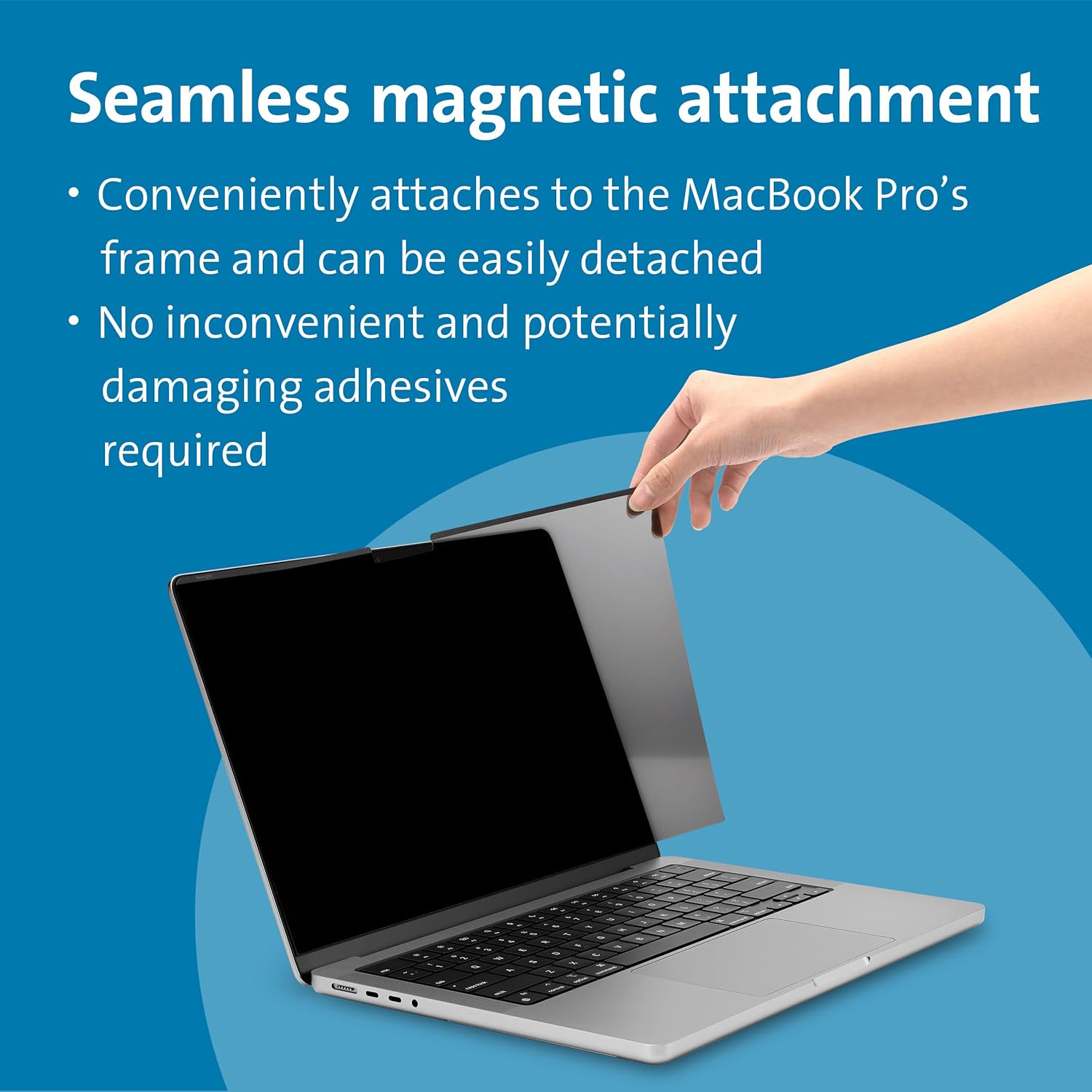 Kensington MagPro Elite Filtro privacy magnetico progettato esclusivamente per MacBook Pro 16" (2021 e successivi) M1, M2, M3 Pro/Max, rimovibile, antiriflesso, riduzione della luce blu (K58371WW)