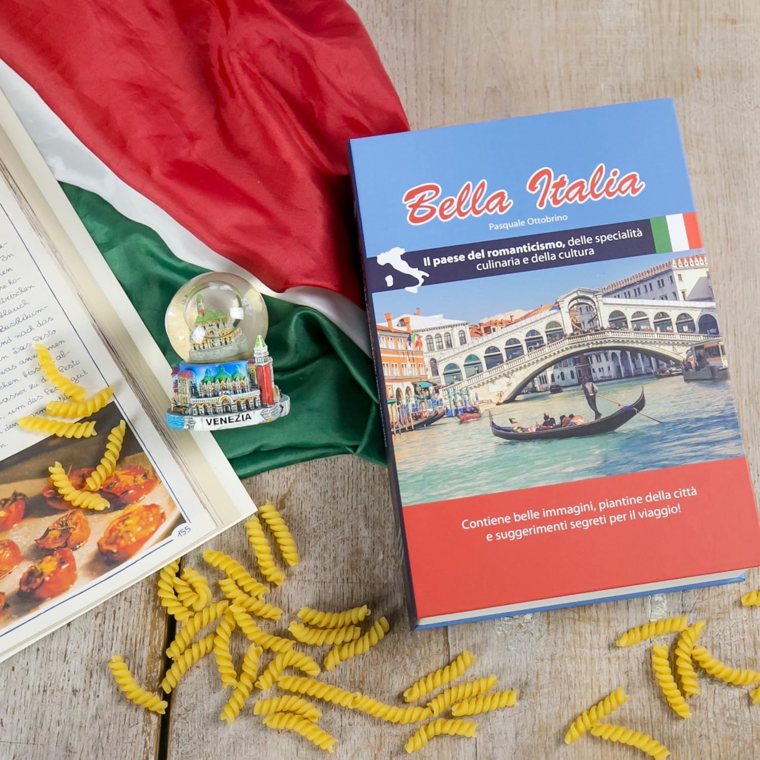 HMF 80935 Cassaforte da baia, cassetta portavalori mimetizzata, pagine di carta autentica | “Bella Italia” | 23 x 15 x 4 cm | iscrizione in italiano