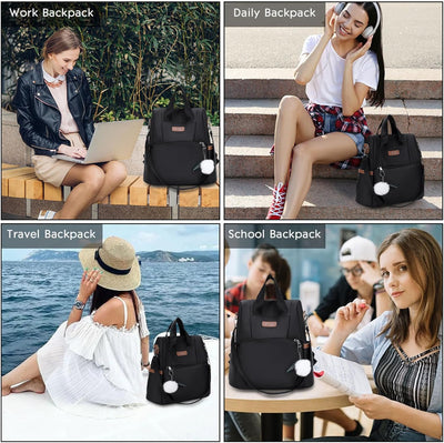 Aucuu Zaino Donna, Zaini Piccolo Antifurto da Donna, Piccoli zaini casual, Borsa da Scuola per Ragazze, Borsa a Zainetto Casual per Shopping Scuola Viaggio Lavoro