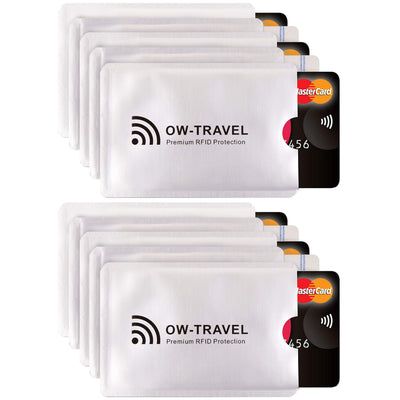 OW-Travel Custodie Blocco RFID. Protezione RFID per Porta Carte di Credito Uomo e Donna e Custodia Passaporto. Proteggi Carte di Credito Contactless. Porta Bancomat Schermato + Custodie Passaporto, 14