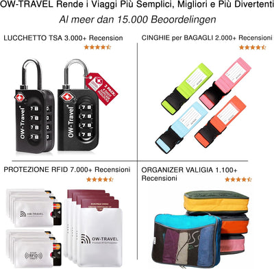 OW-Travel Custodie Blocco RFID. Protezione RFID per Porta Carte di Credito Uomo e Donna e Custodia Passaporto. Proteggi Carte di Credito Contactless. Porta Bancomat Schermato + Custodie Passaporto, 14