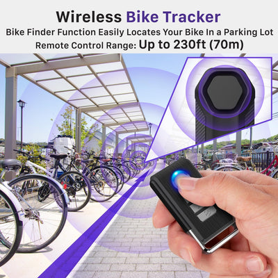 Fosmon Allarme antifurto wireless per bicicletta, con telecomando, impermeabile, a batteria, super forte, 113 dB, allarme di sicurezza per bicicletta, moto, scooter e bici elettrica