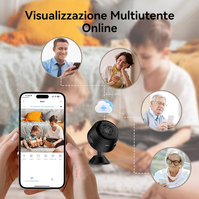 Mini Telecamera Spia Nascosta Wifi 1080P Interno Microcamera Spia wifi Invisibile con Audio, Mini Videocamera Sorveglianza Senza Fili Sicurezza per Casa Spy Cam con Rilevamento Movimento Controllo App