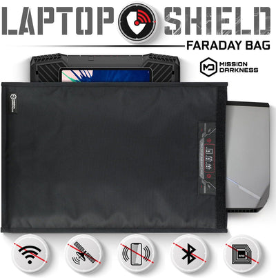 Mission Darkness Non-Window Faraday Bag for Laptops // Device Shielding for Law Enforcement, Military, Executive Privacy, EMP Protection, Travel & Data Security, Anti-hacking & Anti-tracking Assurance