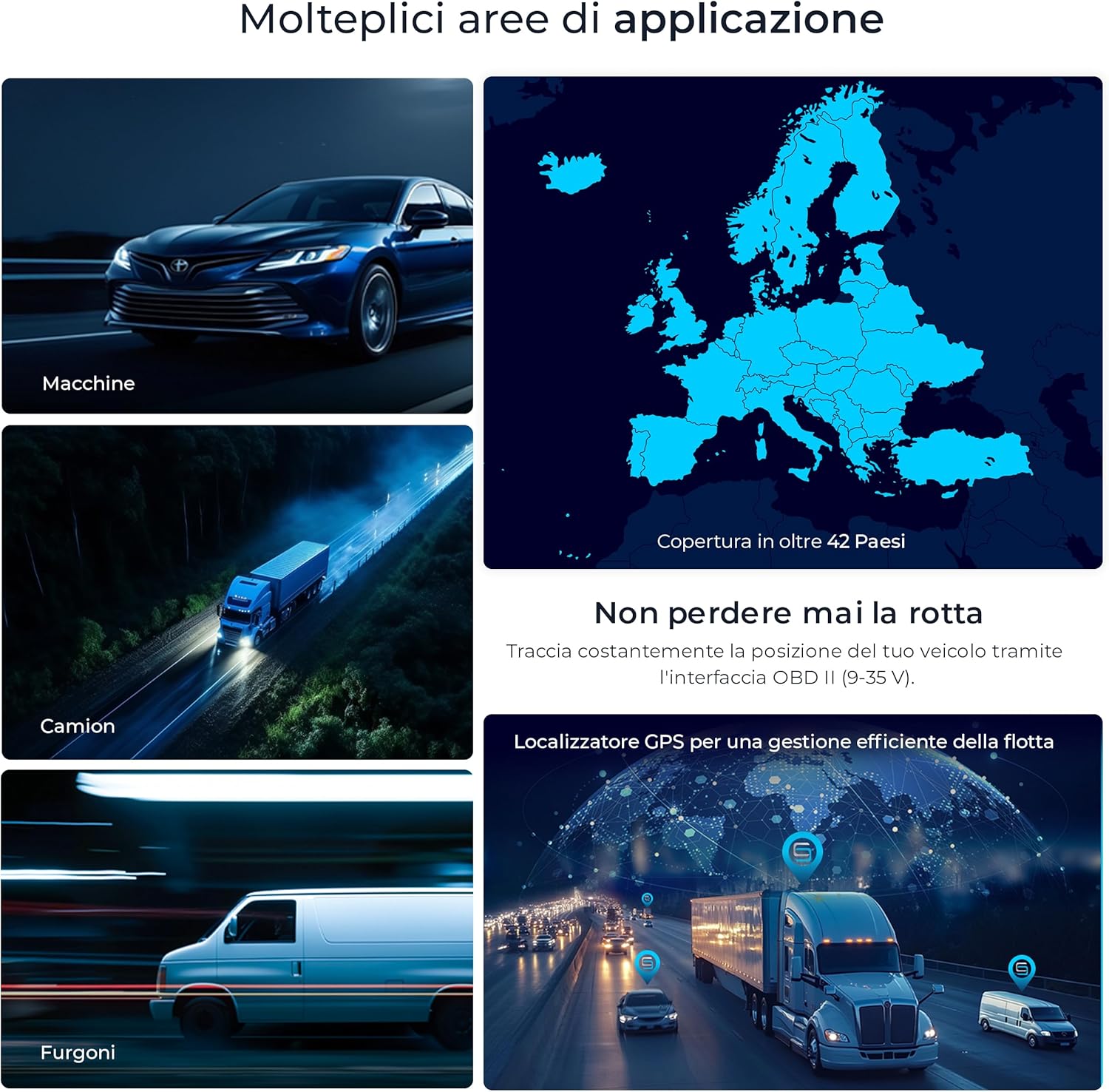 Salind 08 4G, OBD GPS Tracker, Localizzatore per Auto, Camion e Altri Veicoli, Geocalizzatore Gps con App e Connessione Diretta alla Presa OBD, Monitoraggio Percorso in Tempo Reale Tramite App