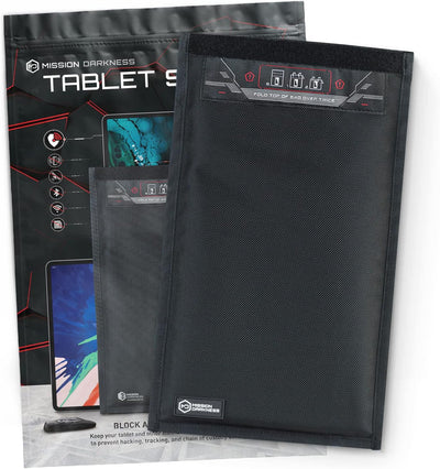 Mission Darkness Non-Window Faraday Bag for Tablets // Device Shielding for Law Enforcement, Military, Executive Privacy, EMP Protection, Travel & Data Security, Anti-hacking & Anti-tracking Assurance