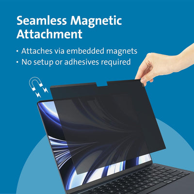 Kensington MagPro Elite Filtro per la Privacy Compatibile con MacBook Air M2 2022 da 13.6", Riversibile con Lato Opaco e Lato Lucido, Antiriflesso, Ultrasottile e Anti Luce Blu (K58374WW)
