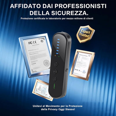 AOBOCAM Rilevatore Telecamere Nascoste, Rilevatore Microspie con IA, Anti-Spia Portatile con Scanner RF e Rilevatore GPS per Sicurezza Casa, Ufficio, Auto, Hotel e Viaggi (M)
