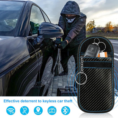 custodia protettiva per chiavi auto, blocco RFID, protezione Keyless, Faraday Bags, custodia antifurto (rosso, blu)