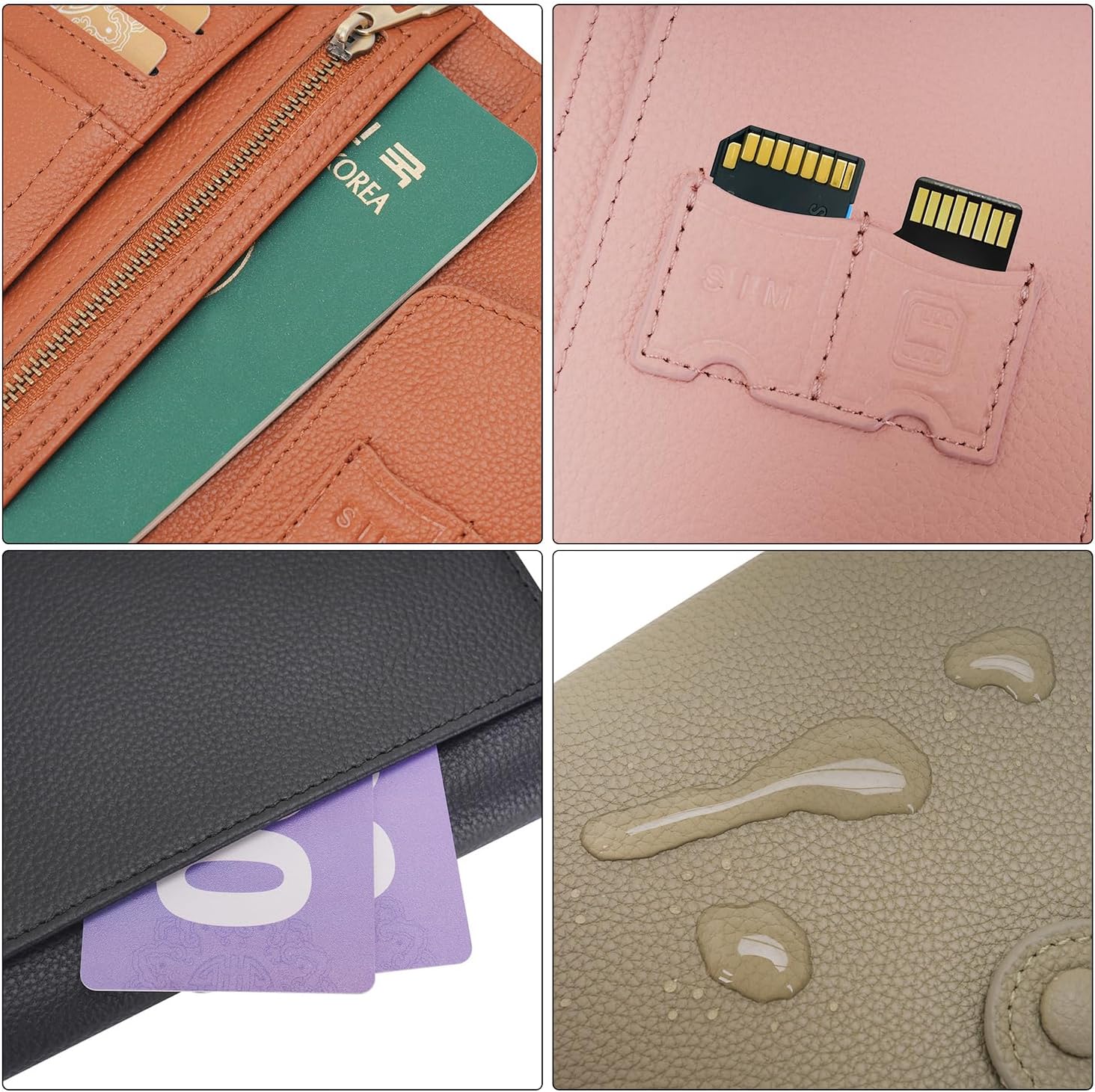 WASON Porta Passaporto in Vera Pelle con RFID, Portafoglio da Viaggio, Scomparti Carte, Tasca Contanti, Portamonete, Slot Tracker, Organizzatore Biglietti Aerei per Uomo e Donna(Zwart)