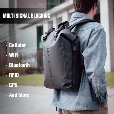 Faraday Defense Borsa impermeabile Faraday - Zaino da 17 litri - Accesso rapido e facile per schermare i dispositivi, protegge dati e dispositivi da hacking, monitoraggio, EMP