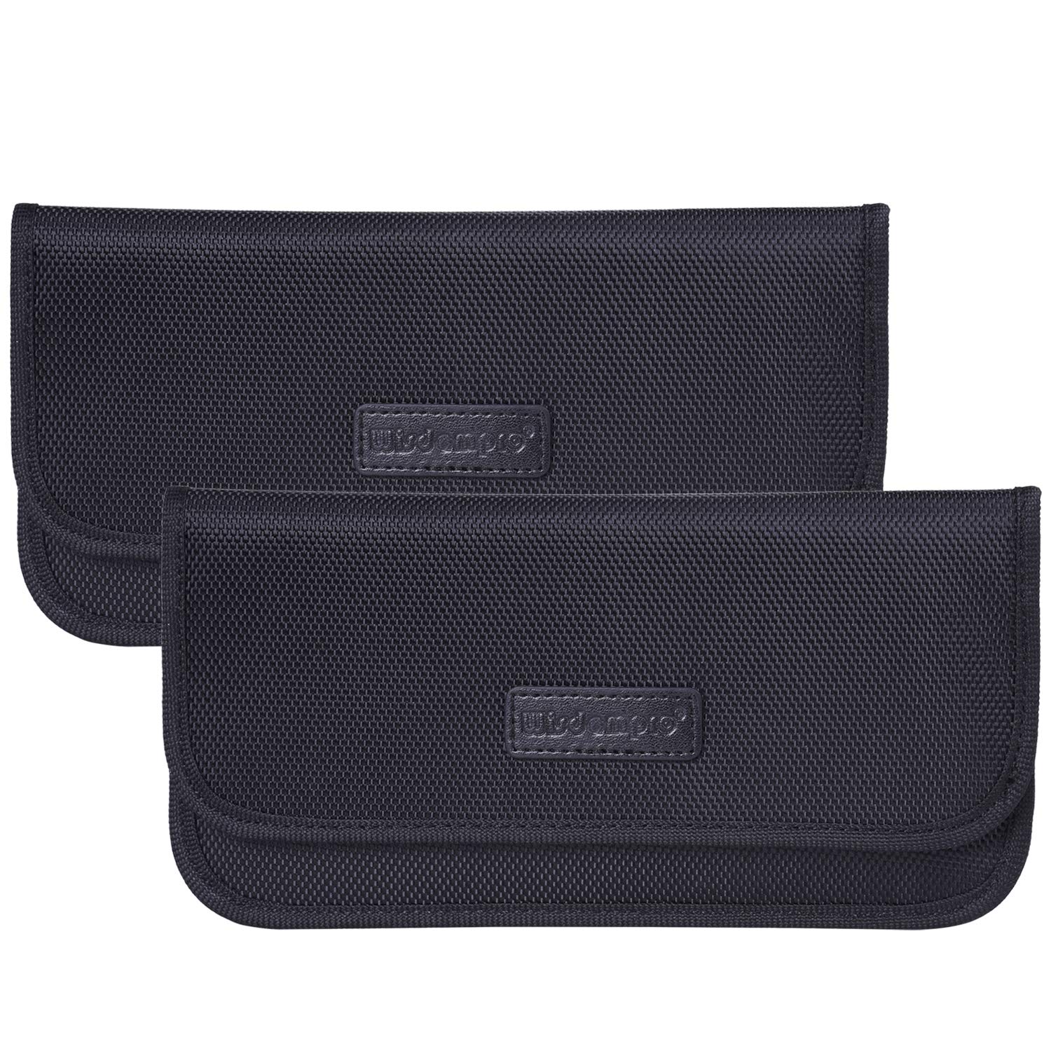 Wisdompro Faraday borsa con schermo protettivo, blocca i segnali RFID, custodia a forma di borsa per proteggere la privacy del cellulare e chiavi auto, anti-tracciamento e anti-spionaggio, nero, L