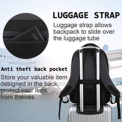 Volher Laptop Backpack,Business Travel Anti Theft Slim Durable Laptops Backpack,Water Resistant College Computer Bag for Women & Men Fits 15.6 Inch Laptop and Notebook - Black