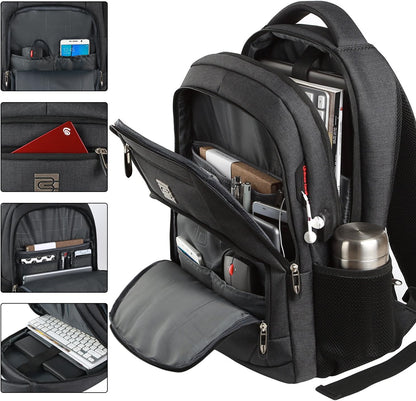 Volher Laptop Backpack,Business Travel Anti Theft Slim Durable Laptops Backpack,Water Resistant College Computer Bag for Women & Men Fits 15.6 Inch Laptop and Notebook - Black