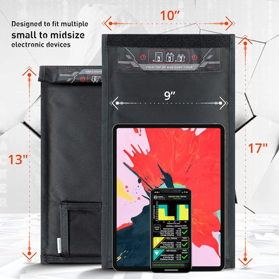 Mission Darkness Non-Window Faraday Bag for Tablets // Device Shielding for Law Enforcement, Military, Executive Privacy, EMP Protection, Travel & Data Security, Anti-hacking & Anti-tracking Assurance